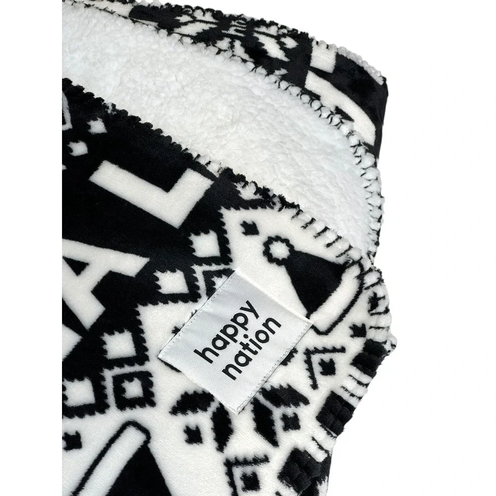 Victoria's Secret PINK Fa La La‎ Christmas Sherpa Blanket Happy Nation 60